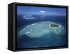 Aerial View of Tropical Island, Tavarua Island, Fiji-Neil Farrin-Framed Stretched Canvas