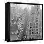 Aerial View of Trucks Delivering Goods in Garment District-null-Framed Stretched Canvas