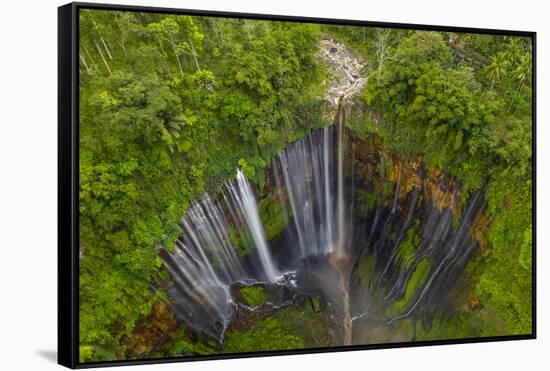 Aerial view of Tumpak Sewu waterfall in Java, Indonesia-Dominic Byrne-Framed Stretched Canvas