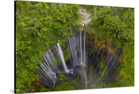 Aerial view of Tumpak Sewu waterfall in Java, Indonesia-Dominic Byrne-Stretched Canvas