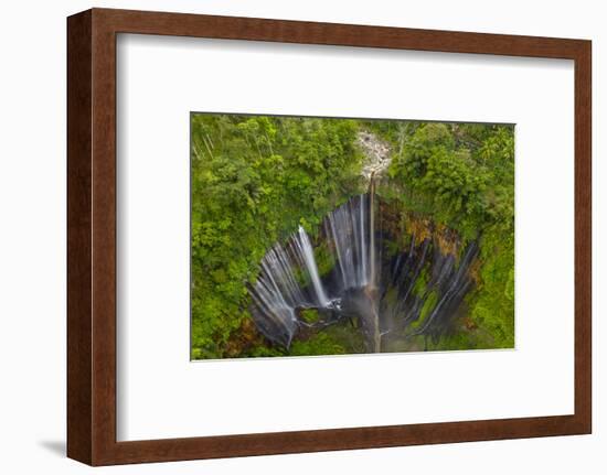 Aerial view of Tumpak Sewu waterfall in Java, Indonesia-Dominic Byrne-Framed Photographic Print