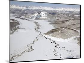 Aerial View of Two Rivers Joining in Valley, Kronotsky Zapovednik Reserve, Russia-Igor Shpilenok-Mounted Premium Photographic Print