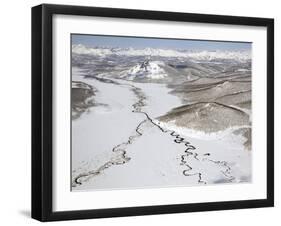 Aerial View of Two Rivers Joining in Valley, Kronotsky Zapovednik Reserve, Russia-Igor Shpilenok-Framed Photographic Print
