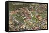 Aerial View of University of Cincinnati, Ohio-null-Framed Stretched Canvas