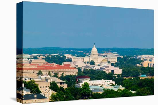 Aerial view of US Capitol from Rosslyn Virginia, Washington D.C.-null-Stretched Canvas