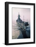 Aerial View of USS New Jersey Entering Bay-Harold Wise-Framed Photographic Print