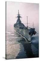 Aerial View of USS New Jersey Entering Bay-Harold Wise-Stretched Canvas