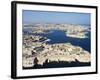 Aerial View of Valletta and St. Elmo Fort, Manoel Island, and Dragutt Point on the Right, Malta-Tondini Nico-Framed Photographic Print