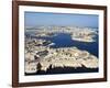 Aerial View of Valletta and St. Elmo Fort, Manoel Island, and Dragutt Point on the Right, Malta-Tondini Nico-Framed Photographic Print