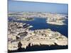 Aerial View of Valletta and St. Elmo Fort, Manoel Island, and Dragutt Point on the Right, Malta-Tondini Nico-Mounted Photographic Print