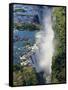 Aerial View of Victoria Falls, Waterfall, and the Zambesi River, Zimbabwe-Miva Stock-Framed Stretched Canvas