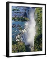 Aerial View of Victoria Falls, Waterfall, and the Zambesi River, Zimbabwe-Miva Stock-Framed Premium Photographic Print