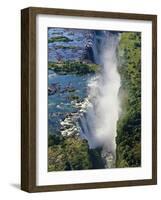 Aerial View of Victoria Falls, Waterfall, and the Zambesi River, Zimbabwe-Miva Stock-Framed Photographic Print