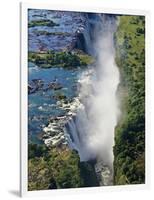 Aerial View of Victoria Falls, Waterfall, and the Zambesi River, Zimbabwe-Miva Stock-Framed Photographic Print