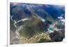 Aerial view of village and barley field in Lhasa Valley, Tibet, China-Keren Su-Framed Photographic Print