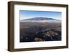 Aerial view of volcanic landscape and Mauna Kea, 4207m, Big Island, Hawaii, USA-Christian Kober-Framed Photographic Print