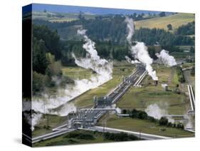 Aerial View of Wairakei Thermal Power Area, North Island, New Zealand-Robert Francis-Stretched Canvas