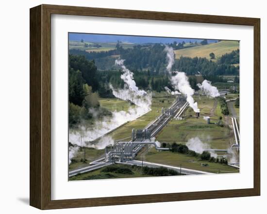 Aerial View of Wairakei Thermal Power Area, North Island, New Zealand-Robert Francis-Framed Photographic Print