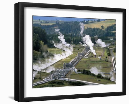 Aerial View of Wairakei Thermal Power Area, North Island, New Zealand-Robert Francis-Framed Photographic Print