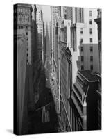 Aerial View of Wall Street Showing Trinity Church Standing at Head of Street-Herbert Gehr-Stretched Canvas