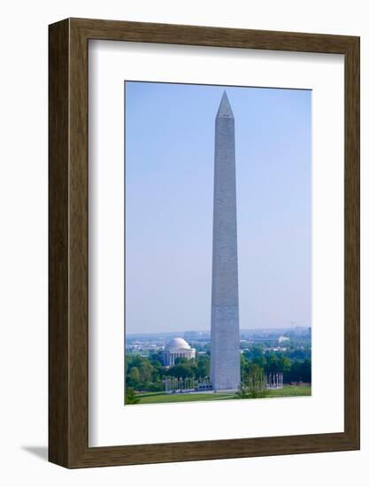 Aerial view of Washington Monument and Jefferson Memorial in spring in Washington D.C.-null-Framed Photographic Print