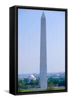 Aerial view of Washington Monument and Jefferson Memorial in spring in Washington D.C.-null-Framed Stretched Canvas