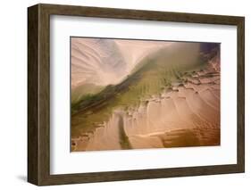 Aerial View of Water Channel in the Sand, Hallig, Germany, April 2009-Novák-Framed Photographic Print