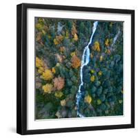 Aerial view of waterfall in the Urdiceto Ravine, Aragon, Spain-Juan Carlos Munoz-Framed Photographic Print