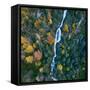 Aerial view of waterfall in the Urdiceto Ravine, Aragon, Spain-Juan Carlos Munoz-Framed Stretched Canvas