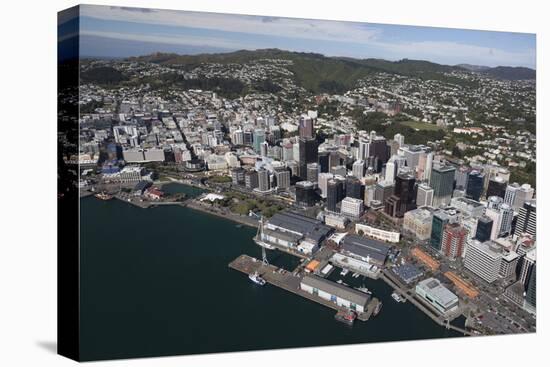 Aerial View of Wellington City Centre and Queens Wharf-Nick-Stretched Canvas