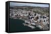 Aerial View of Wellington City Centre and Queens Wharf-Nick-Framed Stretched Canvas