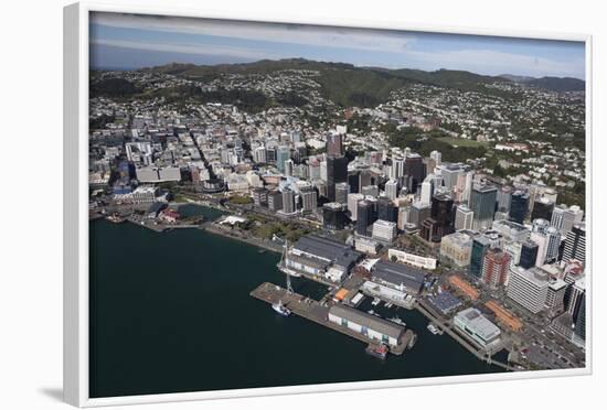 Aerial View of Wellington City Centre and Queens Wharf-Nick-Framed Photographic Print