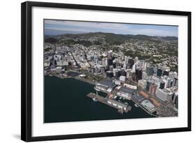 Aerial View of Wellington City Centre and Queens Wharf-Nick-Framed Photographic Print