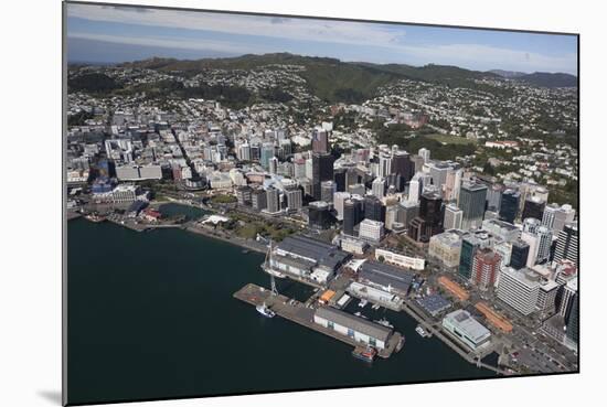 Aerial View of Wellington City Centre and Queens Wharf-Nick-Mounted Photographic Print