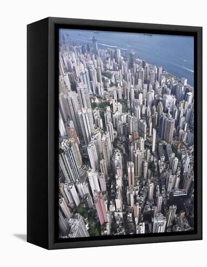 Aerial View of Western District of Hong Kong-Yang Liu-Framed Stretched Canvas