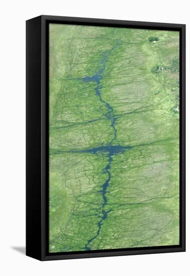 Aerial view of wetland habitat, Okavango Delta, Botswana-Jean Hosking-Framed Stretched Canvas