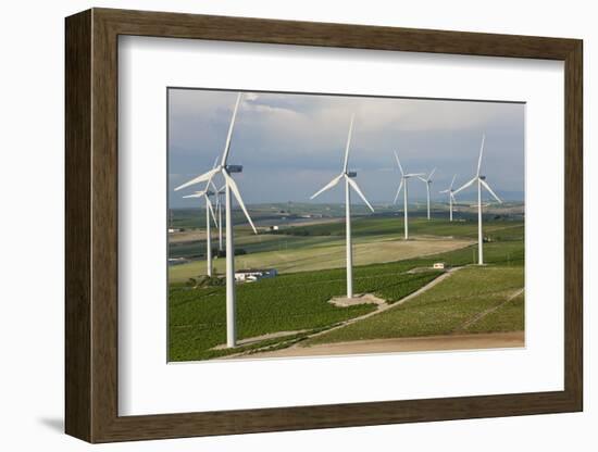 Aerial View of Wind Turbines, Andalusia, Spain-Peter Adams-Framed Photographic Print