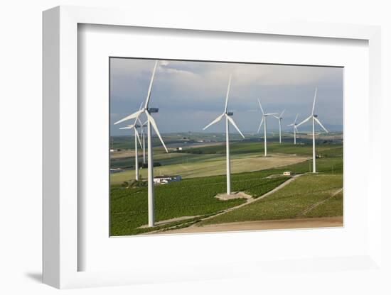 Aerial View of Wind Turbines, Andalusia, Spain-Peter Adams-Framed Photographic Print