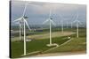 Aerial View of Wind Turbines, Andalusia, Spain-Peter Adams-Stretched Canvas