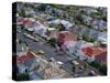 Aerial View of Wooden Villas, Corrugated Iron Roofs, Suburban Street, Auckland-Julia Thorne-Stretched Canvas