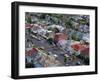 Aerial View of Wooden Villas, Corrugated Iron Roofs, Suburban Street, Auckland-Julia Thorne-Framed Photographic Print