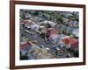 Aerial View of Wooden Villas, Corrugated Iron Roofs, Suburban Street, Auckland-Julia Thorne-Framed Photographic Print