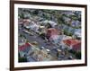 Aerial View of Wooden Villas, Corrugated Iron Roofs, Suburban Street, Auckland-Julia Thorne-Framed Photographic Print