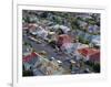 Aerial View of Wooden Villas, Corrugated Iron Roofs, Suburban Street, Auckland-Julia Thorne-Framed Photographic Print