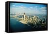 Aerial View of World Trade Center Construction-null-Framed Stretched Canvas