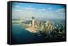 Aerial View of World Trade Center Construction-null-Framed Stretched Canvas