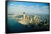Aerial View of World Trade Center Construction-null-Framed Stretched Canvas