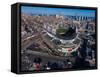 Aerial view of Wrigley Field, Chicago, Cook County, Illinois, USA-null-Framed Stretched Canvas