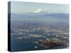 Aerial View of Yokohama City and Mount Fuji, Shizuoka Prefecture, Japan, Asia-Christian Kober-Stretched Canvas