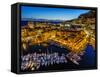 Aerial View on Fontvieille and Monaco Harbor with Luxury Yachts, French Riviera-anshar-Framed Stretched Canvas